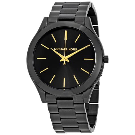 michael kors slim runway black dial men's watch|Michael Kors slim runway smartwatch.